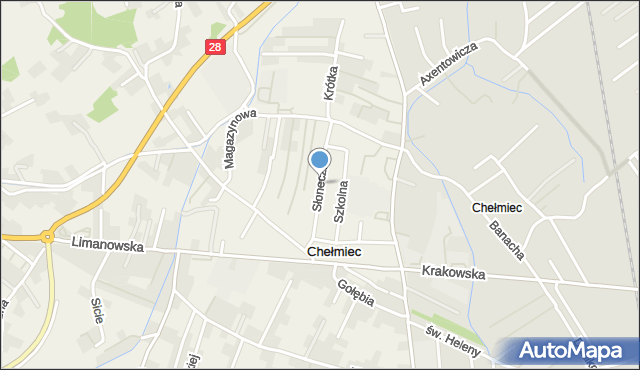 Chełmiec powiat nowosądecki, Słoneczna, mapa Chełmiec powiat nowosądecki