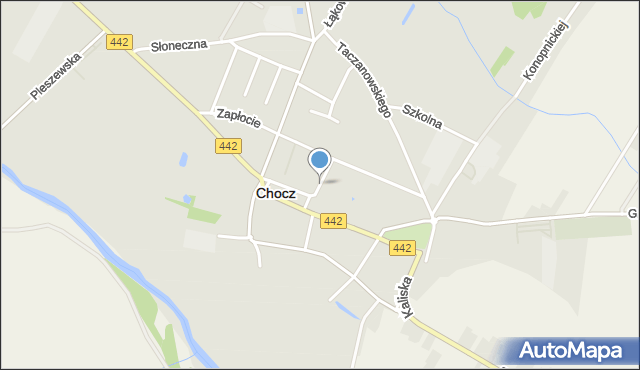 Chocz, Słowackiego Juliusza, mapa Chocz