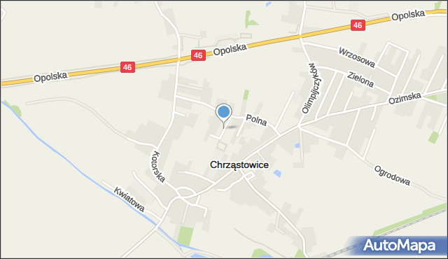 Chrząstowice powiat opolski, Słoneczna, mapa Chrząstowice powiat opolski