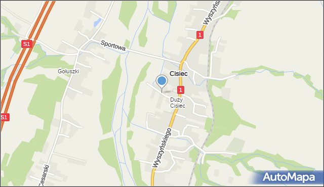 Cisiec, Słoneczna, mapa Cisiec