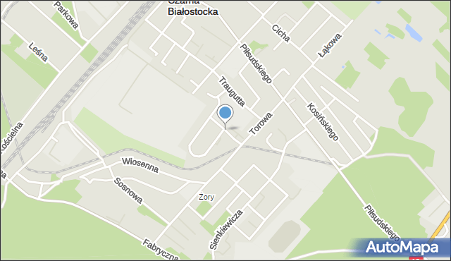 Czarna Białostocka, Słowackiego Juliusza, mapa Czarna Białostocka