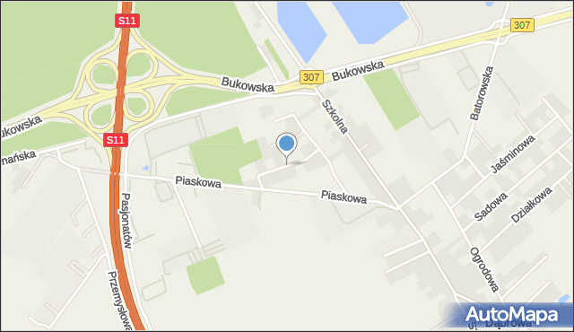 Dąbrowa gmina Dopiewo, Słoneczna, mapa Dąbrowa gmina Dopiewo