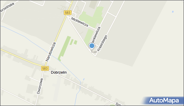 Dobrzelin, Słowackiego Juliusza, mapa Dobrzelin