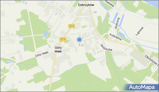 Dobrzyków, Słoneczna, mapa Dobrzyków