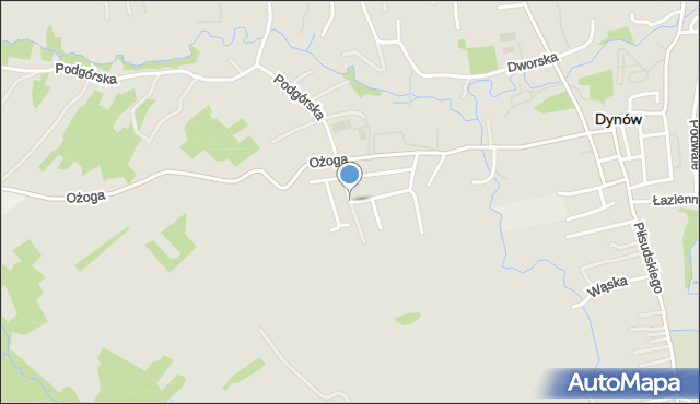 Dynów, Słowackiego Juliusza, mapa Dynów