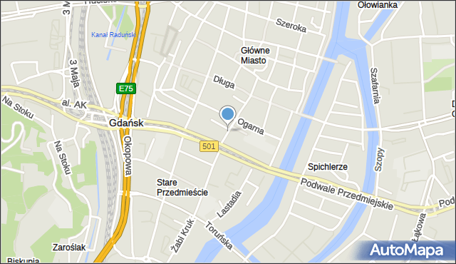 Gdańsk, Słodowników, mapa Gdańska