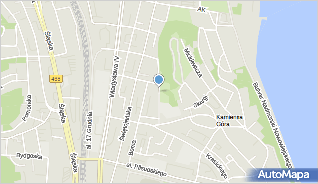 Gdynia, Słowackiego Juliusza, mapa Gdyni