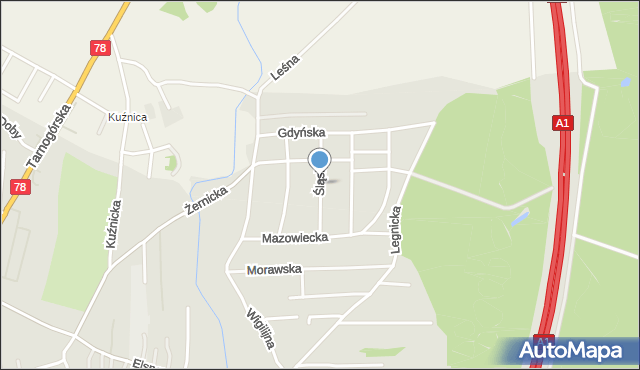 Gliwice, Śląska, mapa Gliwic