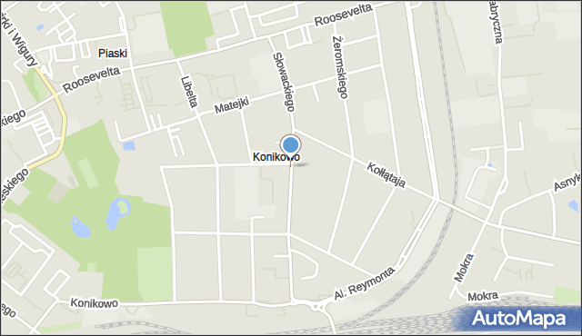 Gniezno, Słowackiego Juliusza, mapa Gniezna