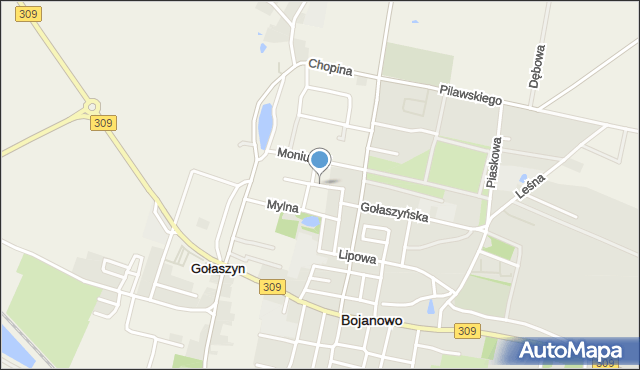 Gołaszyn gmina Bojanowo, Słoneczna, mapa Gołaszyn gmina Bojanowo