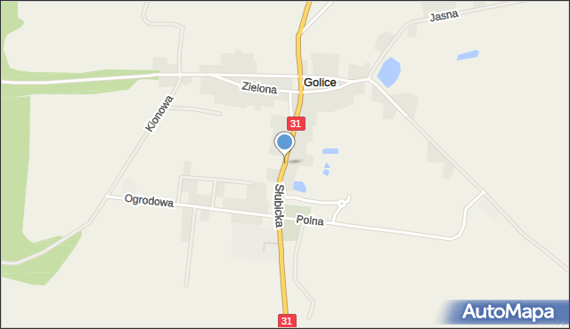 Golice gmina Słubice, Słubicka, mapa Golice gmina Słubice