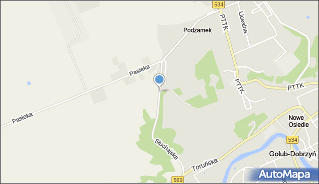 Golub-Dobrzyń, Słuchajska, mapa Golub-Dobrzyń