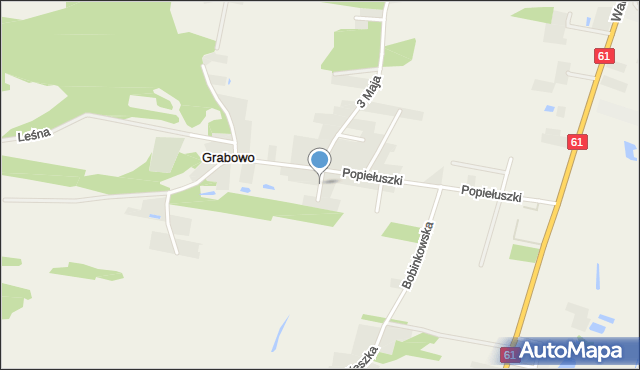 Grabowo gmina Olszewo-Borki, Słoneczna, mapa Grabowo gmina Olszewo-Borki