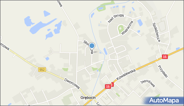 Grębocin gmina Lubicz, Słoneczna, mapa Grębocin gmina Lubicz