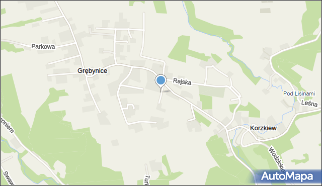 Grębynice, Słoneczna, mapa Grębynice