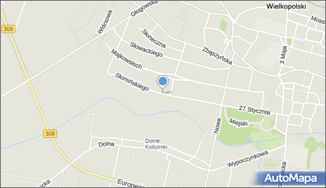 Grodzisk Wielkopolski, Słomińskiego, mapa Grodzisk Wielkopolski