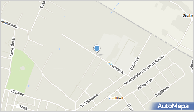 Grodzisk Wielkopolski, Słowiańska, mapa Grodzisk Wielkopolski