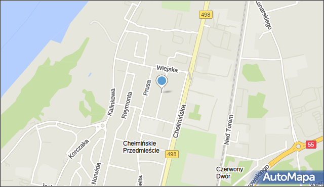 Grudziądz, Słoneczna, mapa Grudziądza