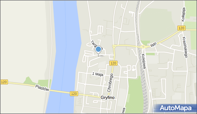 Gryfino, Słowiańska, mapa Gryfino