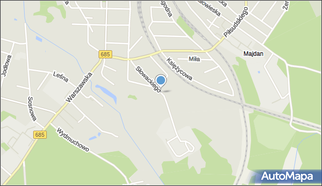 Hajnówka, Słowackiego Juliusza, mapa Hajnówka