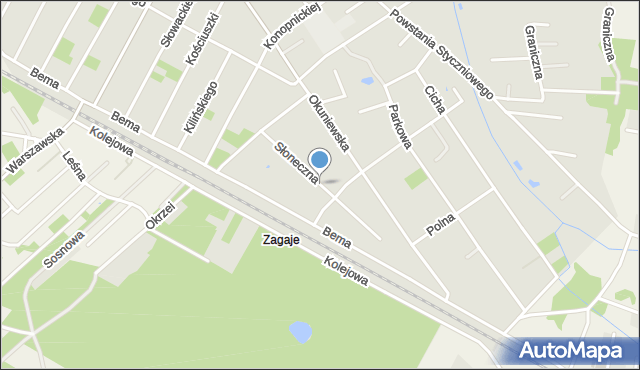 Halinów powiat miński, Słoneczna, mapa Halinów powiat miński