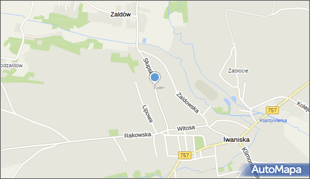 Iwaniska, Słupska, mapa Iwaniska