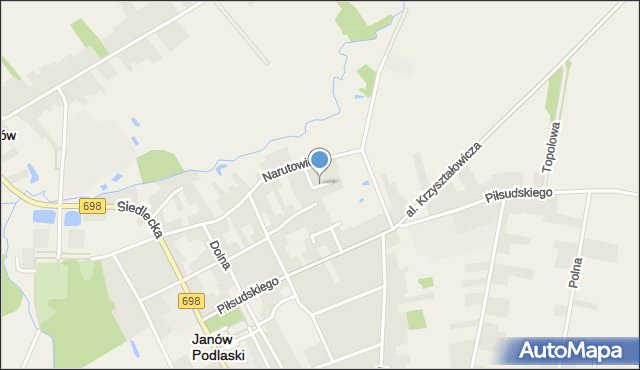 Janów Podlaski, Słowackiego Juliusza, mapa Janów Podlaski