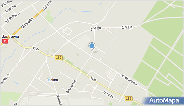 Jastrowie, Słowackiego Juliusza, mapa Jastrowie