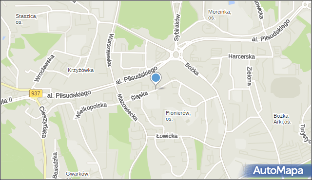 Jastrzębie-Zdrój, Śląska, mapa Jastrzębie-Zdrój