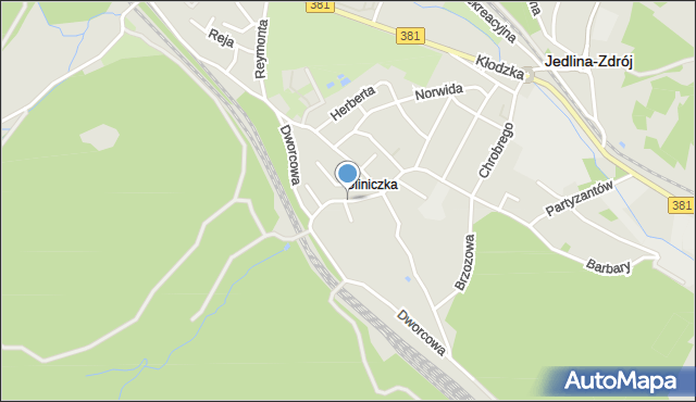 Jedlina-Zdrój, Słowackiego Juliusza, mapa Jedlina-Zdrój