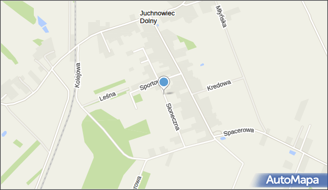 Juchnowiec Dolny, Słoneczna, mapa Juchnowiec Dolny