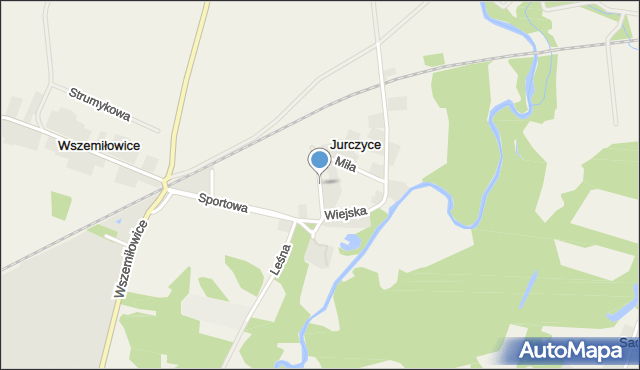 Jurczyce, Słoneczna, mapa Jurczyce