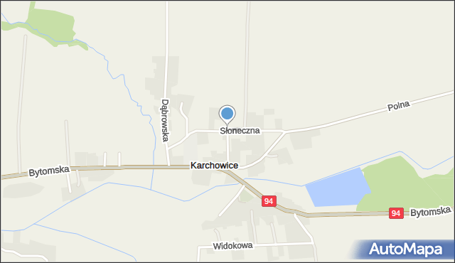 Karchowice, Słoneczna, mapa Karchowice