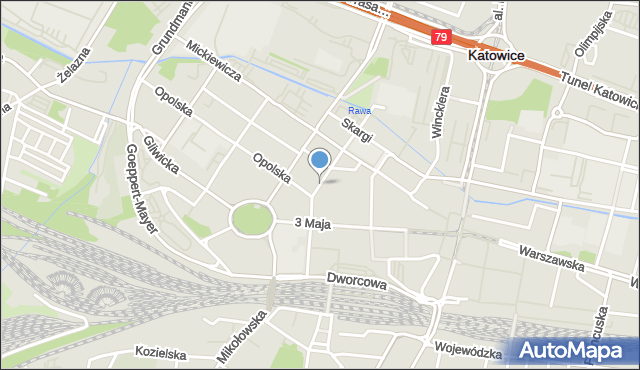 Katowice, Słowackiego Juliusza, mapa Katowic