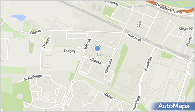 Katowice, Sławka Walerego, mapa Katowic