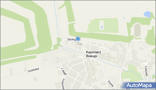 Kazimierz Biskupi, Słoneczna, mapa Kazimierz Biskupi