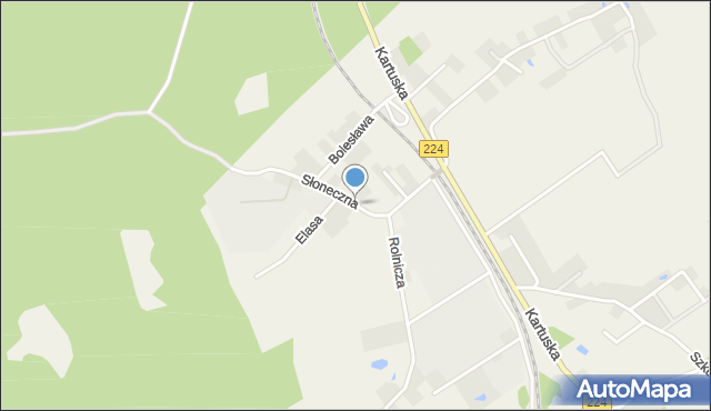 Kiełpino gmina Kartuzy, Słoneczna, mapa Kiełpino gmina Kartuzy