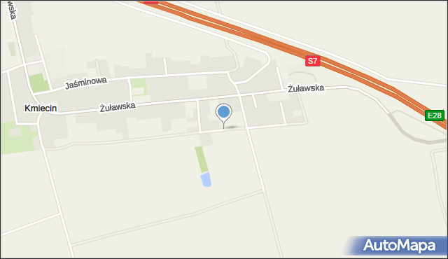 Kmiecin, Słoneczna, mapa Kmiecin