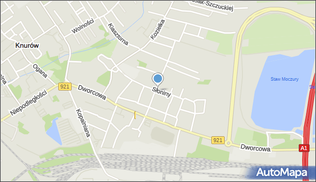 Knurów powiat gliwicki, Słoniny Antoniego, mapa Knurów powiat gliwicki