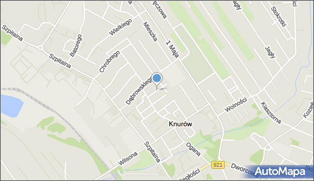 Knurów powiat gliwicki, Słowackiego Juliusza, mapa Knurów powiat gliwicki