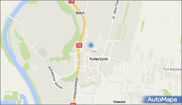 Kołaczyce, Słowackiego Juliusza, mapa Kołaczyce