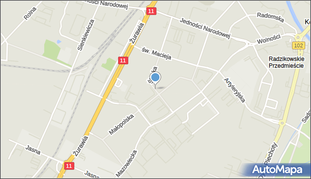 Kołobrzeg, Śląska, mapa Kołobrzegu