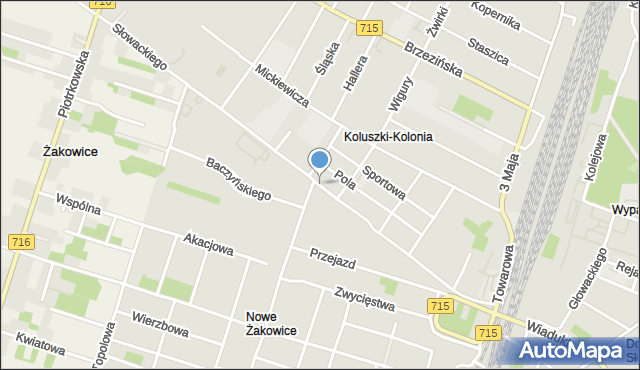 Koluszki, Słowackiego Juliusza, mapa Koluszki