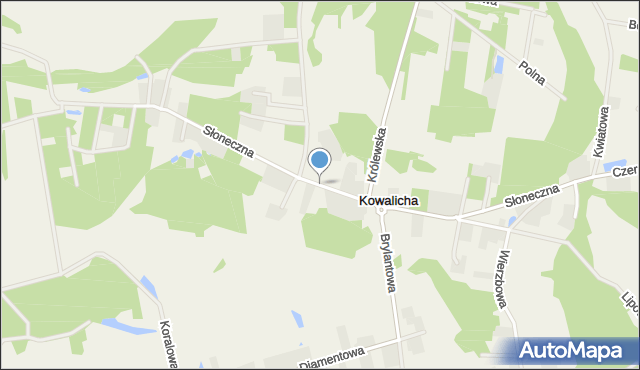 Kowalicha gmina Dąbrówka, Słoneczna, mapa Kowalicha gmina Dąbrówka