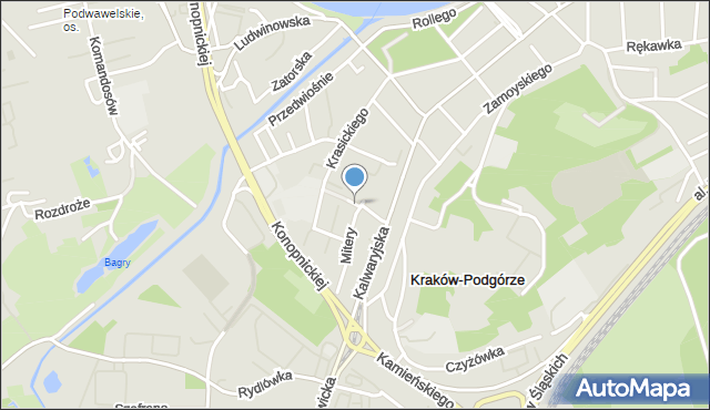 Kraków, Śliska, mapa Krakowa