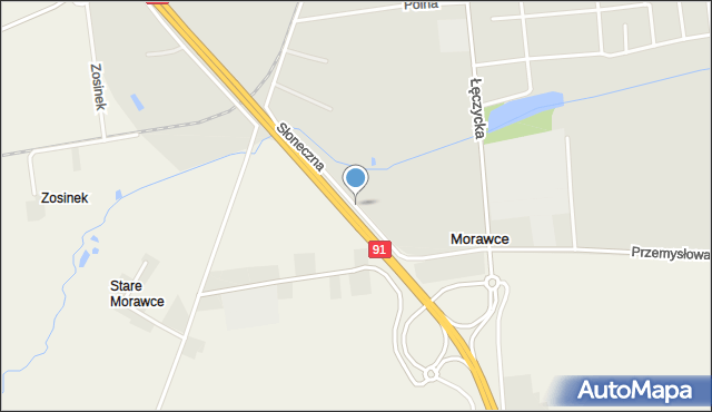 Krośniewice, Słoneczna, mapa Krośniewice