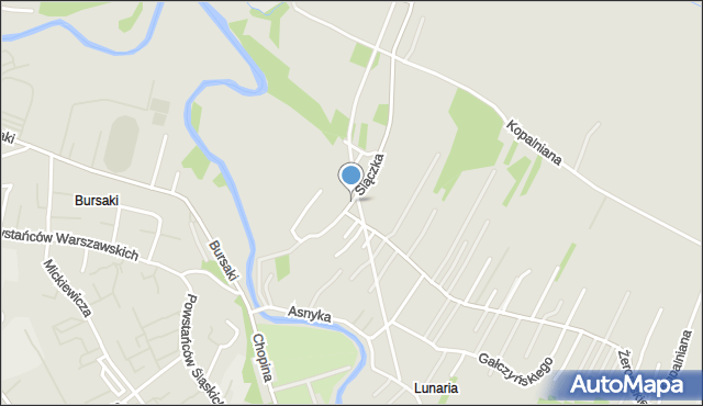 Krosno, Ślączka, mapa Krosna