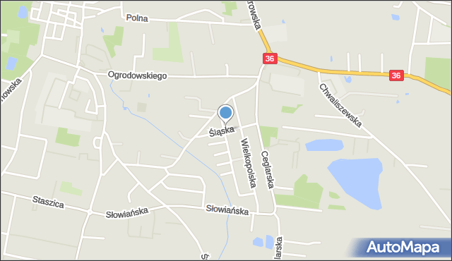 Krotoszyn, Śląska, mapa Krotoszyna