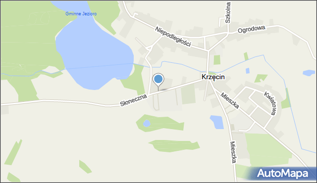Krzęcin powiat choszczeński, Słoneczna, mapa Krzęcin powiat choszczeński