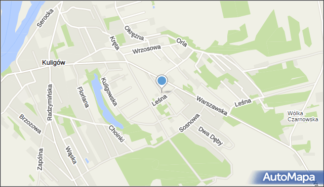 Kuligów, Słoneczna, mapa Kuligów